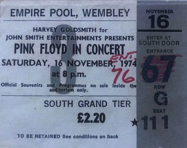 Ticket 16-11-1974 Mick Morgan